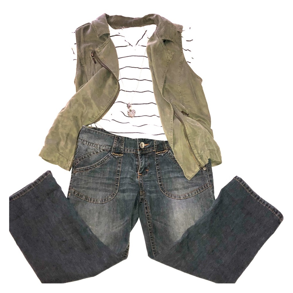 UNIONBAY dark denim stretch capris sz 7 juniors